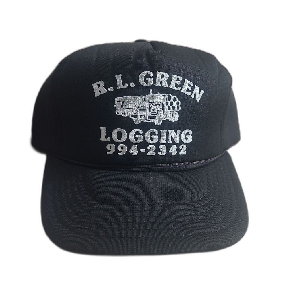 Vintage Logging Trucker  hat 80s 90s snapback Phone number cap